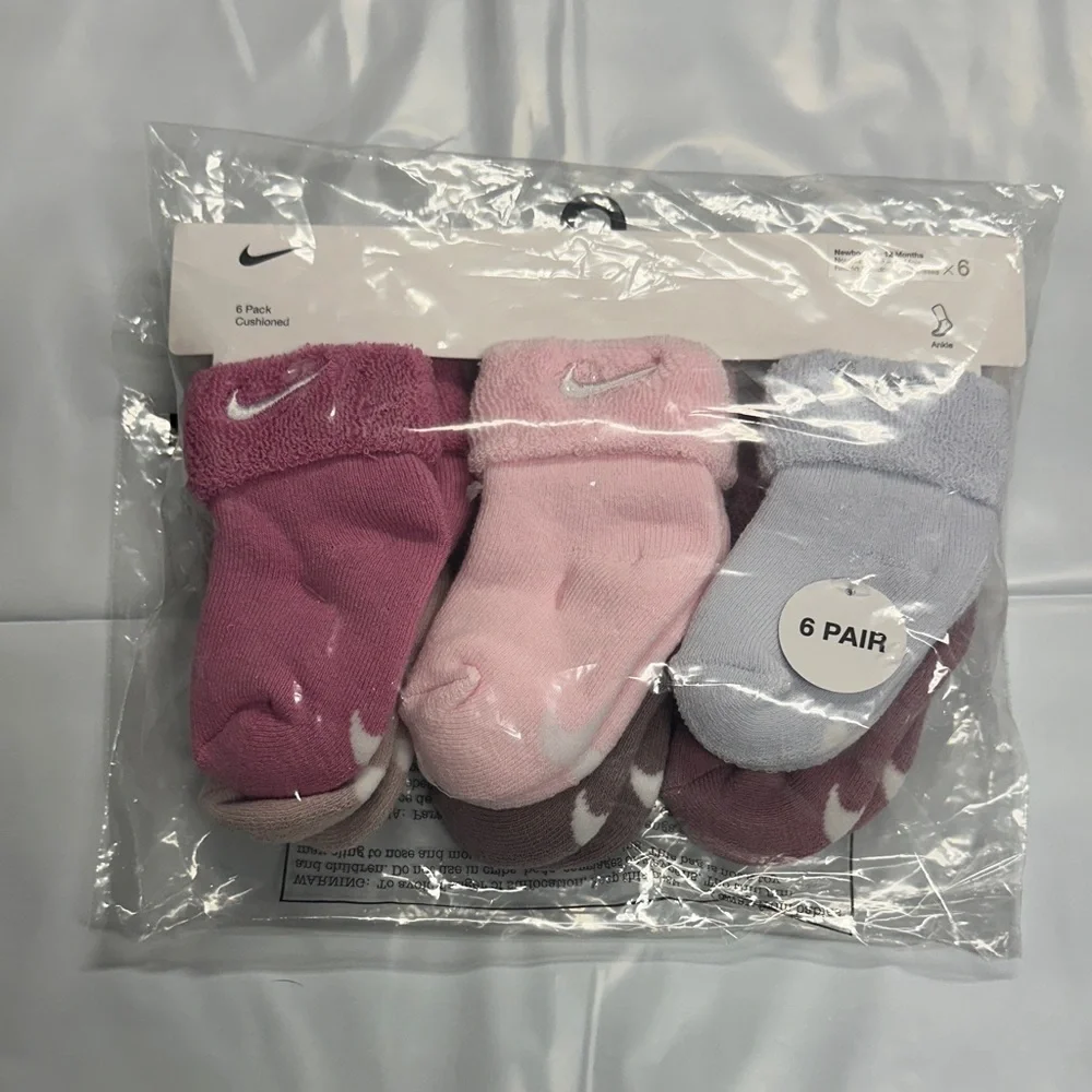 Nike Babies Ankle Sock Set - Pink and Lavender